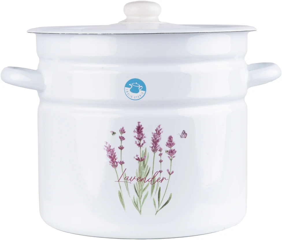 Emalia Rybnik TRADITIONAL Emaliuotas puodas ENAMEL RYBNIK LEVENDER 12L