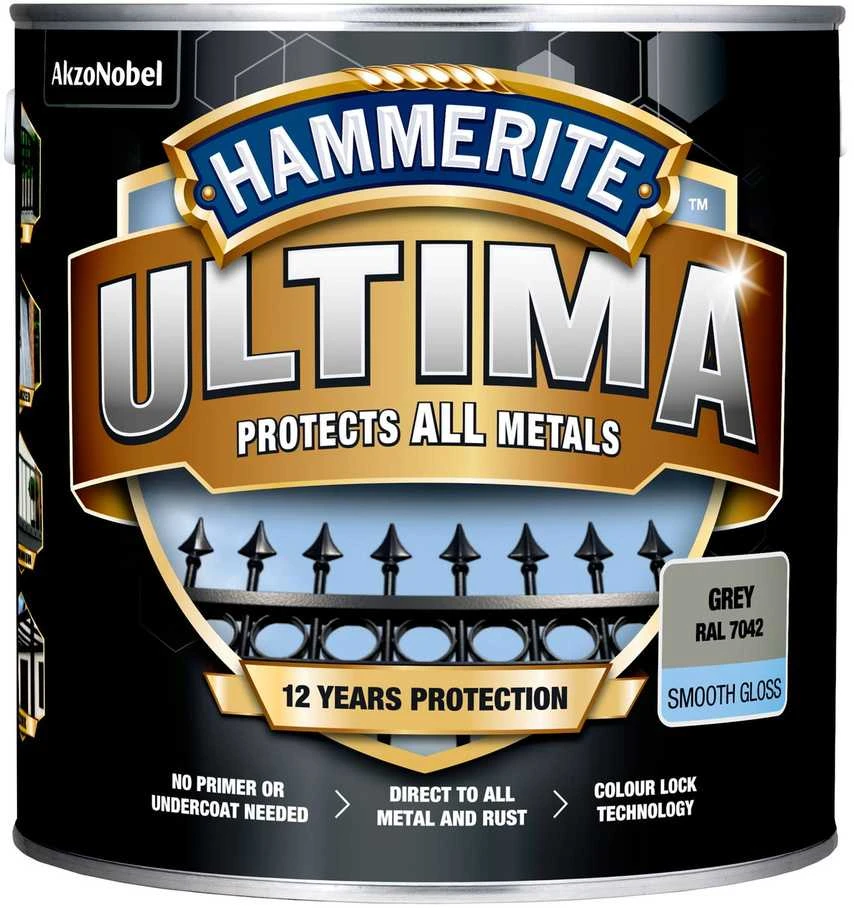 Hammerite Ultima pilki emaliniai dažai 2,2 l skardinė