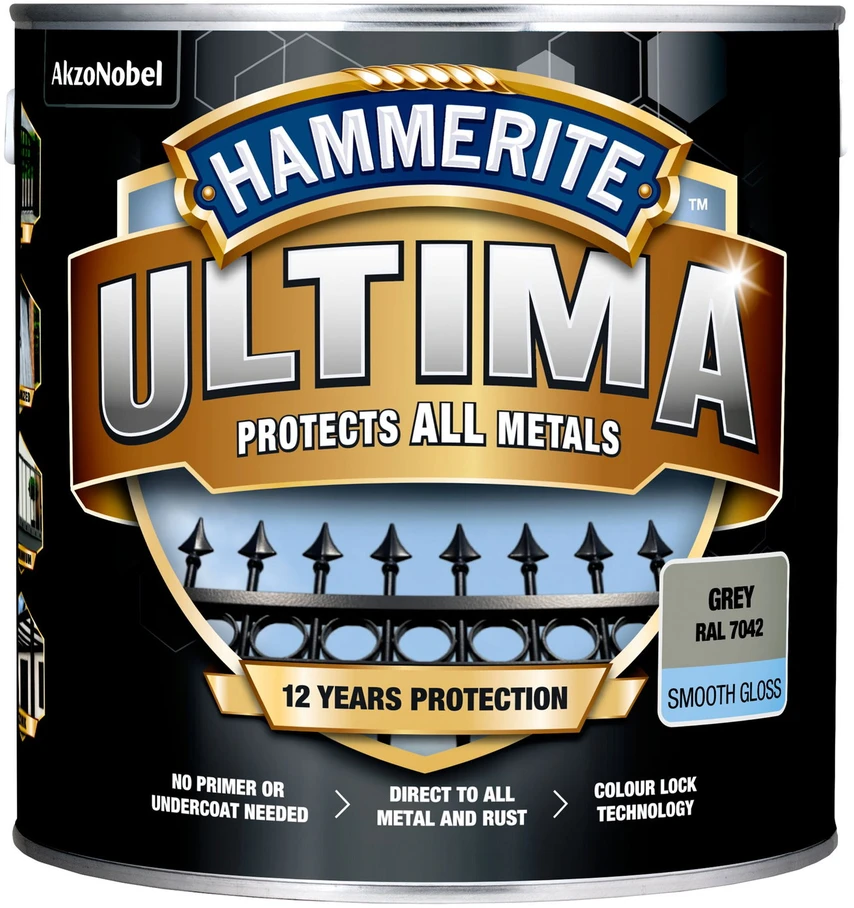 Emaliniai dažai HAMMERITE ULTIMA SMOOTH, blizgūs, juodos sp., 2,2 l
