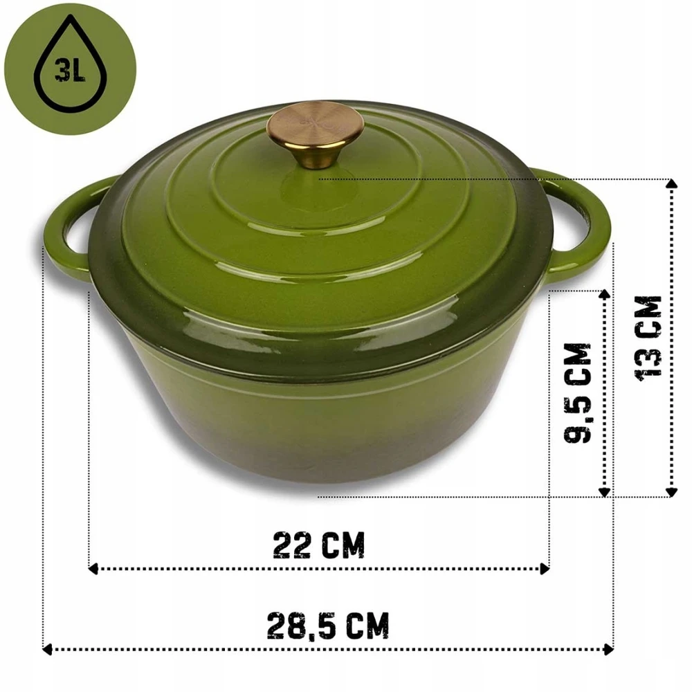 EMALINIS KETUS PUODAS 22cm 3L HAGE ALYVUOGIAI