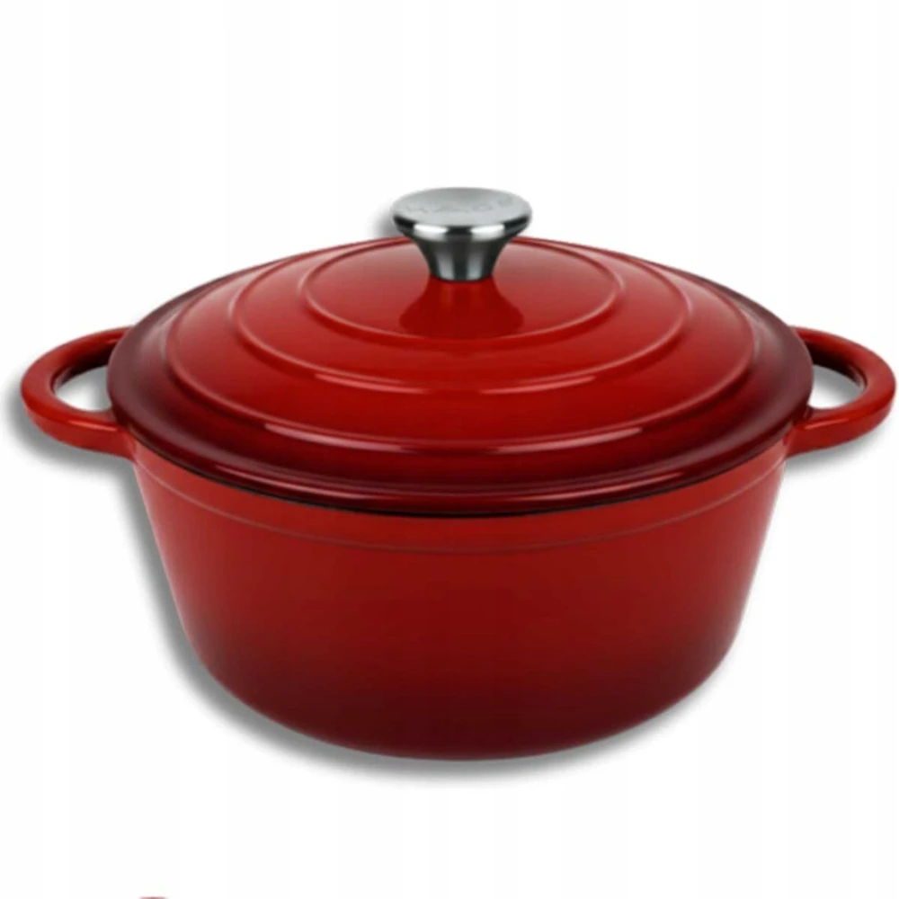 EMALINIS KETUS PUODAS 22cm 3L HAGE RAUDONAS