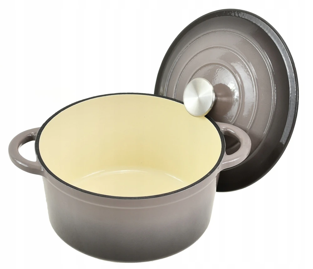 Krisberg EMALINIS KETUS PUODAS 4,2L Emaliuotas su dangteliu INDUKCINĖ DUJINĖ ORŠINĖ 24cm