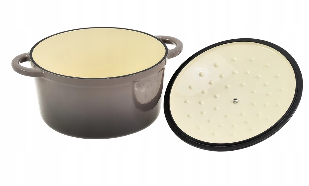 Krisberg EMALINIS KETUS PUODAS 4,2L Emaliuotas su dangteliu INDUKCINĖ DUJINĖ ORŠINĖ 24cm