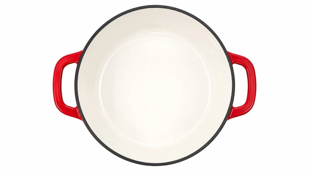 EMALINIS KETUS PUODAS SU DANGIU 28cm 6L POKKA INDUKCINĖ RAUDONA 28cm