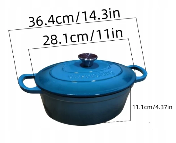 Bez Marki EMALINIS KETUS PUODAS SU DANGIU DUJINĖ KRAIŠKA 28cm MĖLYNA