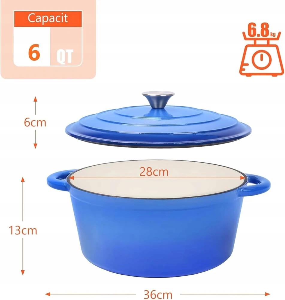 EMALINIS PUODAS 28 CM TROŠINYTI SU DANGIU 5,7L KETUS