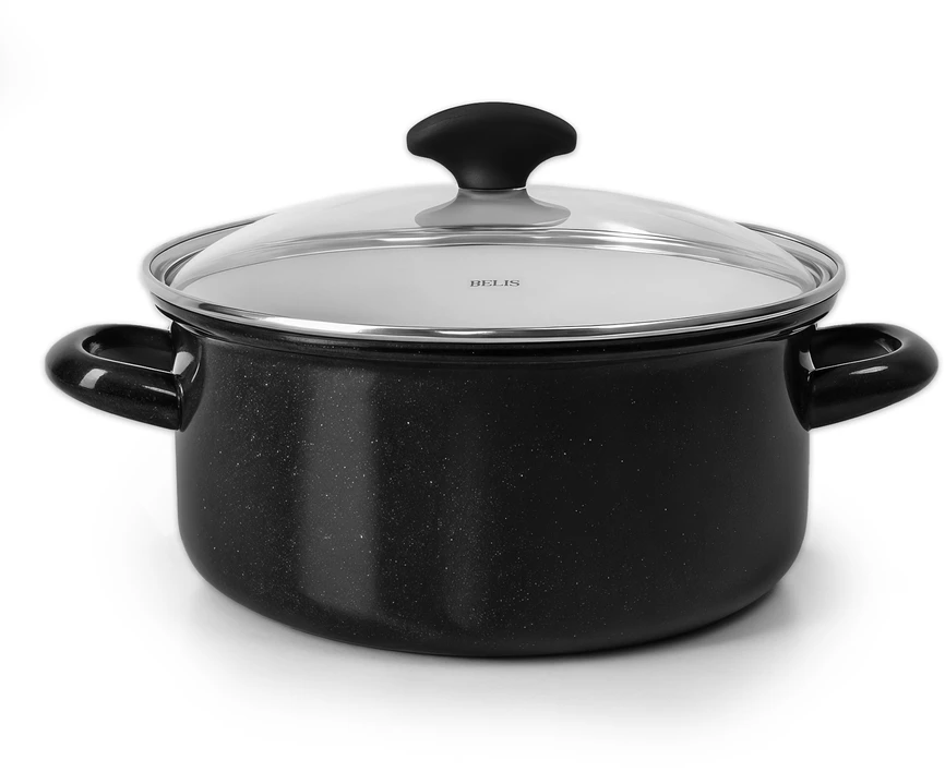 EMALINIS PUODAS BELIS 2.6L SU DANGIU 20CM STANDARTINĖ PLUS INDUKCIJA
