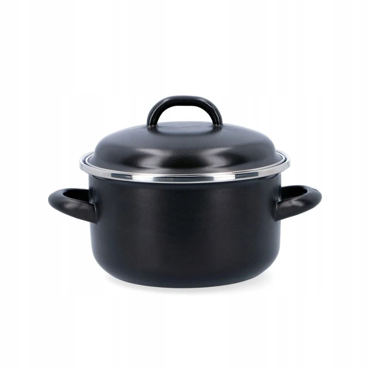 EMALINIS PUODAS SU DANČIU TRADICINIS EMALIS 18cm BELIS LUX INDUKCINIS 2,2L
