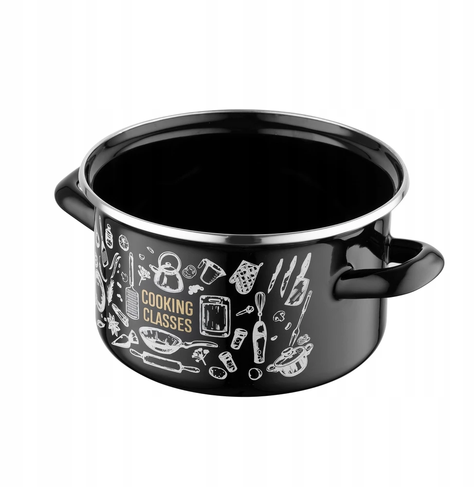 Emalio puodas Emalia Pleszew Kitchen Juodas 18 cm 3L dujų indukcija