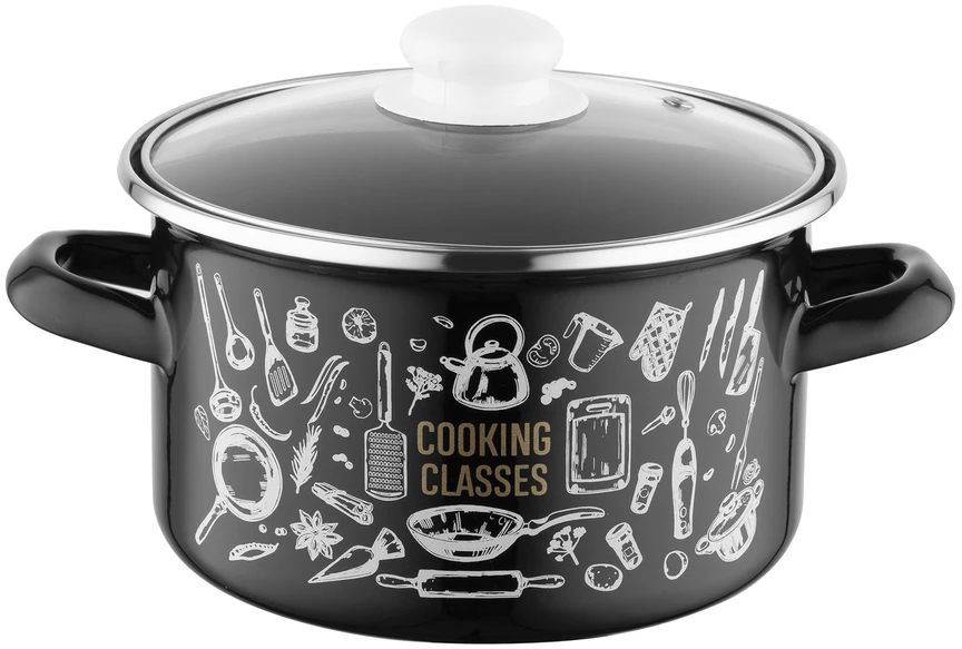 Emalio puodas Emalia Pleszew Kitchen Juodas 18 cm 3L dujų indukcija