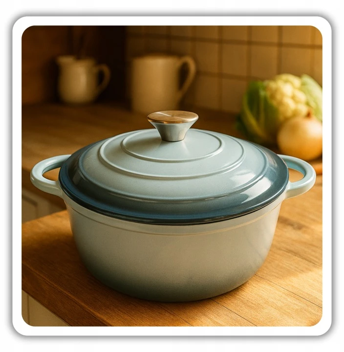 Atusa EMALIOWANY Puodas ŻELIWNY 22cm 3L HAGE SEA SALT