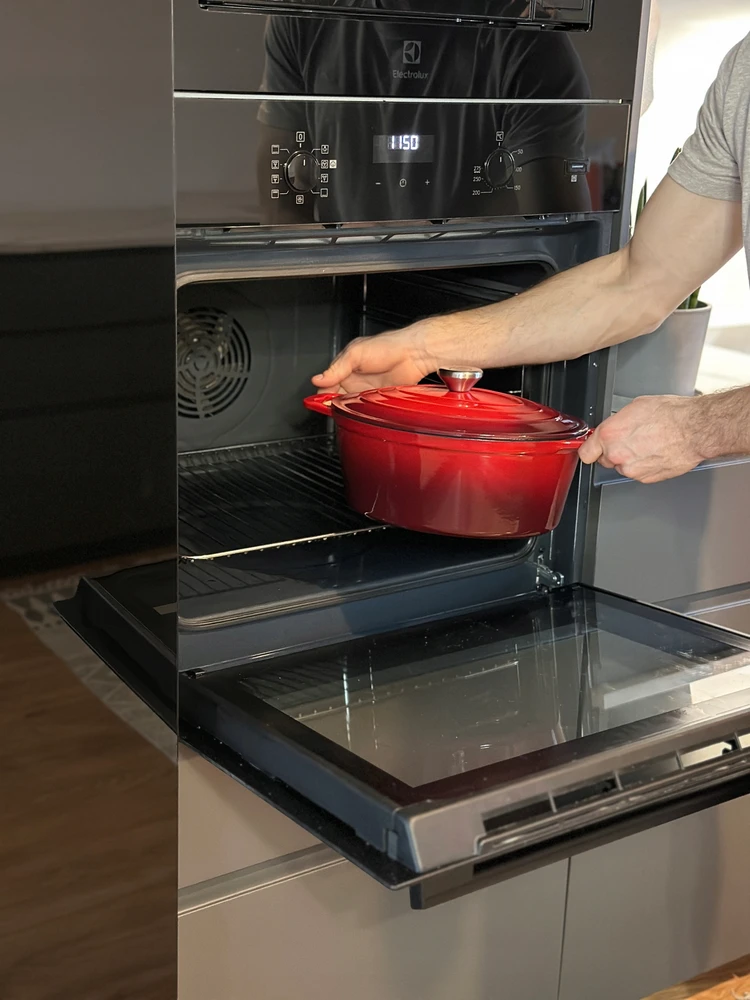 Emaliuota kepimo skarda, žąsų kepimo indas, DIDELIS PUODAS, INDUKCINĖ orkaitė