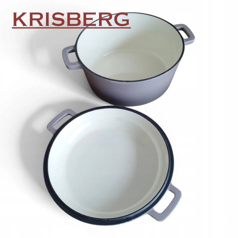 Emaliuotas ketaus puodas 2in1 Keptuvė Keptuvė 26cm 4.8L Krisberg KS-7724