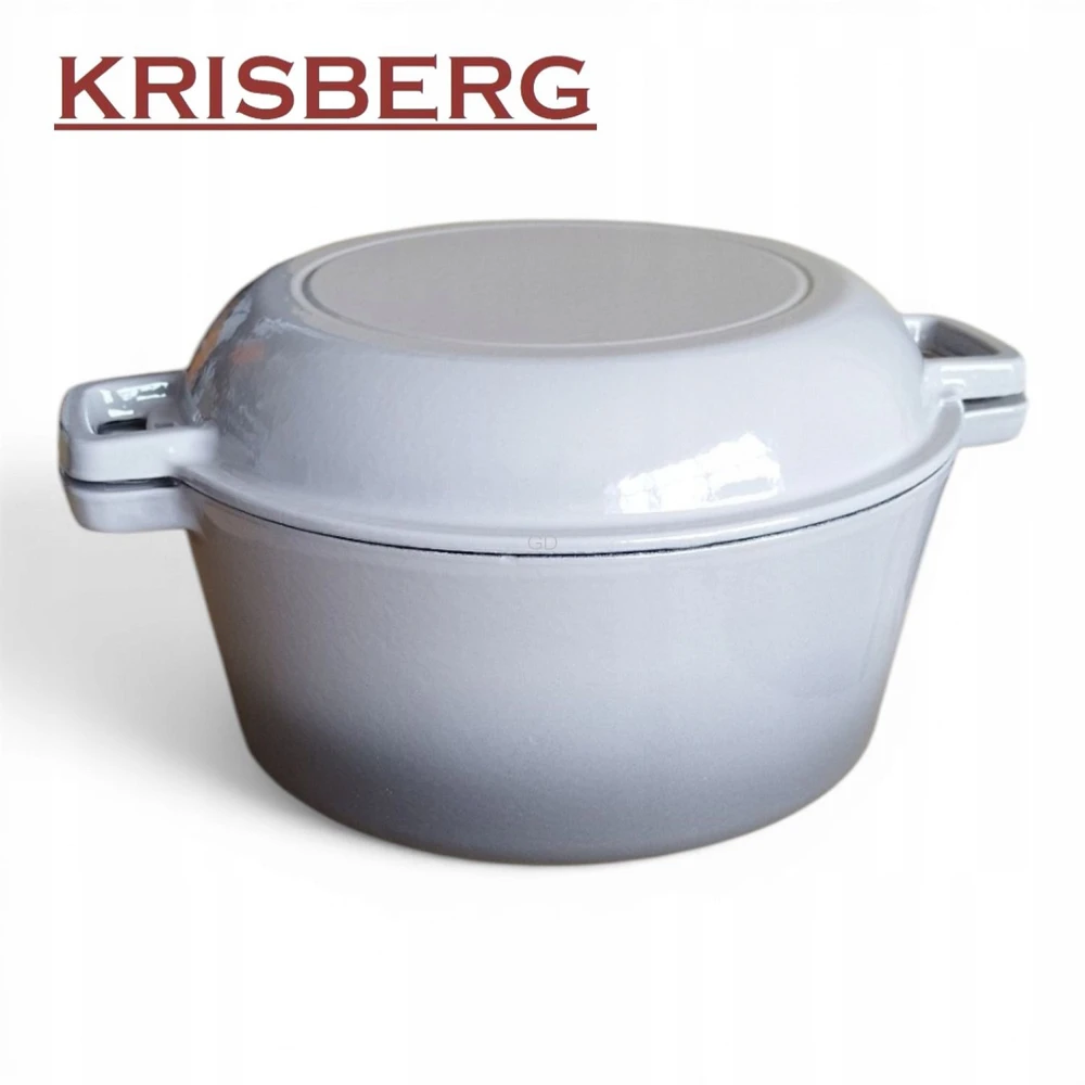 Emaliuotas ketaus puodas 2in1 Keptuvė Keptuvė 26cm 4.8L Krisberg KS-7724