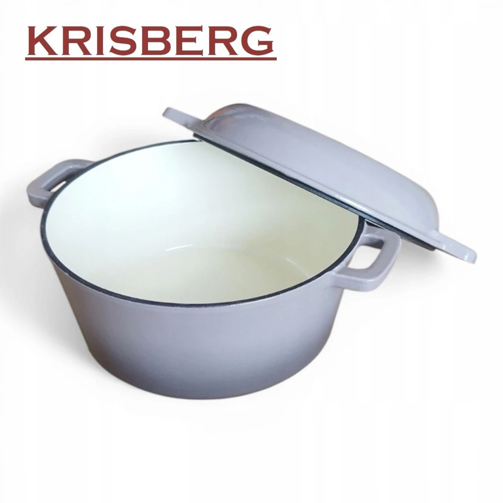 Emaliuotas ketaus puodas 2in1 Keptuvė Keptuvė 26cm 4.8L Krisberg KS-7724