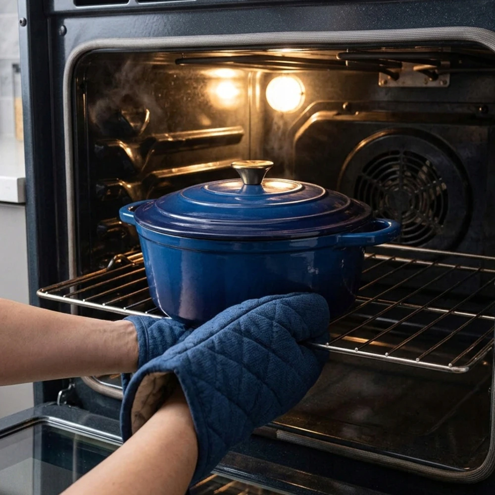 Emaliuotas ketaus puodas HAGE 4L 24 cm Mėlyna Gas Ceramics Indukcija