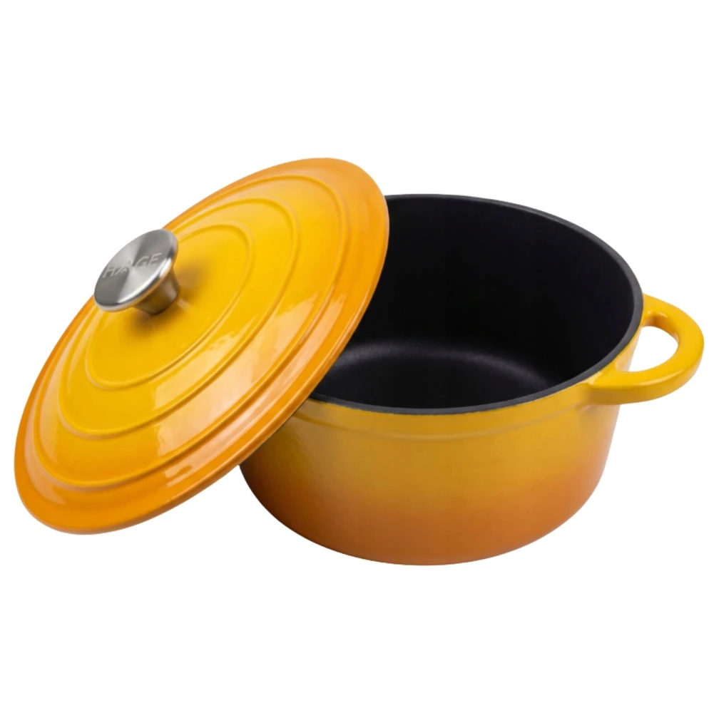 Atusa Emaliuotas ketaus puodas indukcinis orkaitės grilis HAGE 4L 24cm Garstyčios