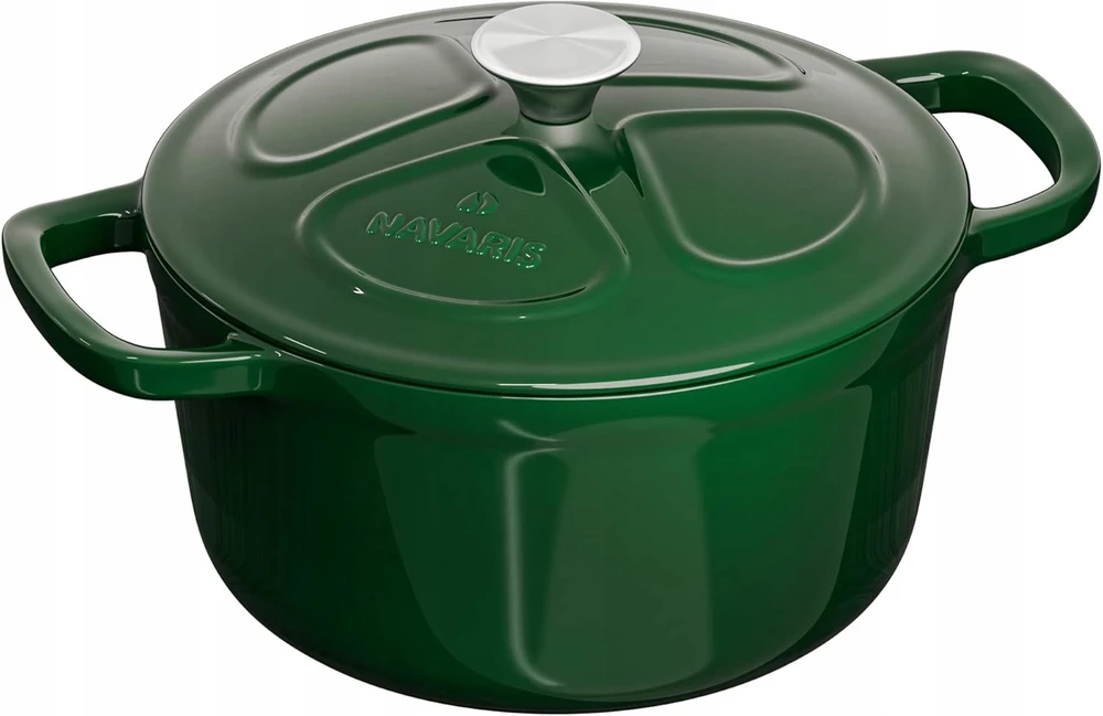 Emaliuotas ketaus puodas, su dangteliu, orkaitei, kaitlentei, 2,5l
