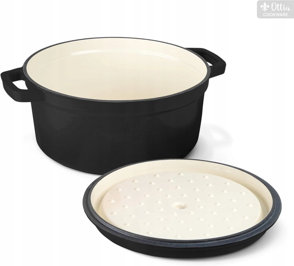 Emaliuotas ketaus puodas, žąsų kepsnys INDUKCIJAI, duonai, 5l, 26 cm