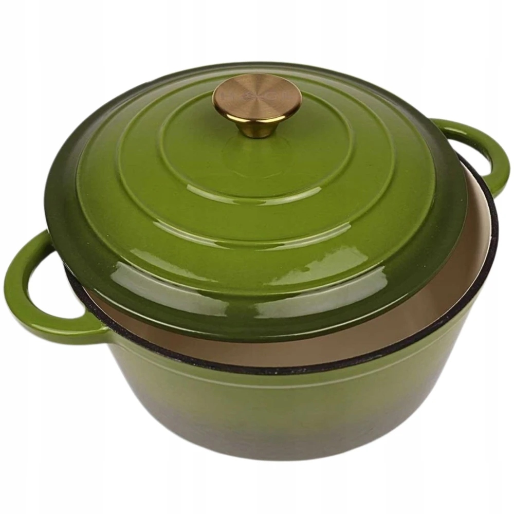 Emaliuotas KETUS PUODAS Indukcinis orkaitės grilis HAGE 4L 24 cm Alyvuogių