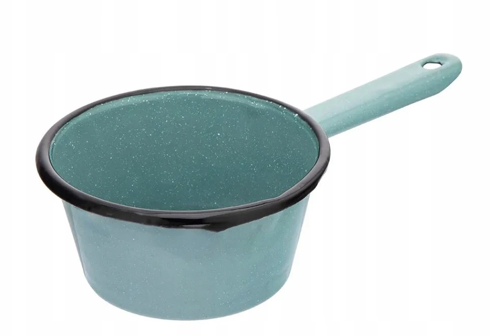 Emaliuotas kūginis puodas 0,45 l, skersmuo 12 cm Altom Design Sage margas