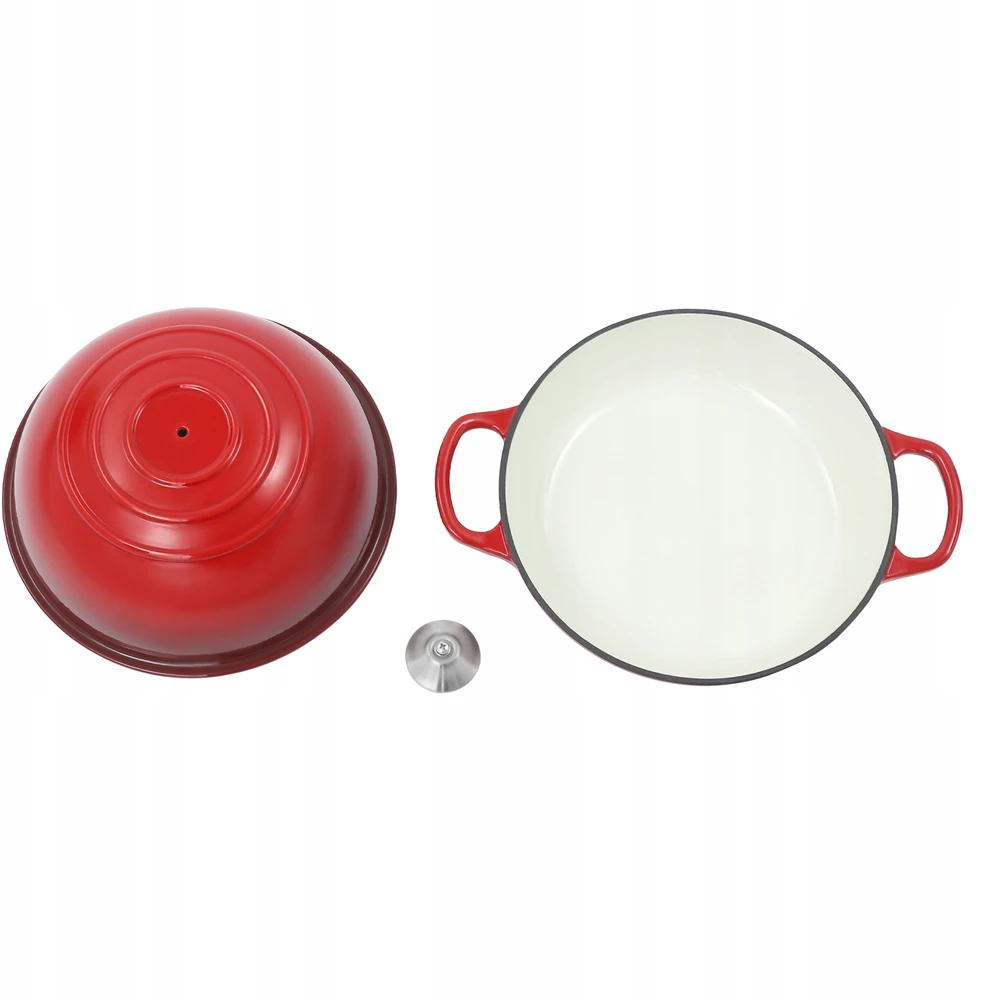 Emaliuotas Olandų krosnies ketaus puodas - Duonos kepimo puodas su dangčiu 26,6 cm