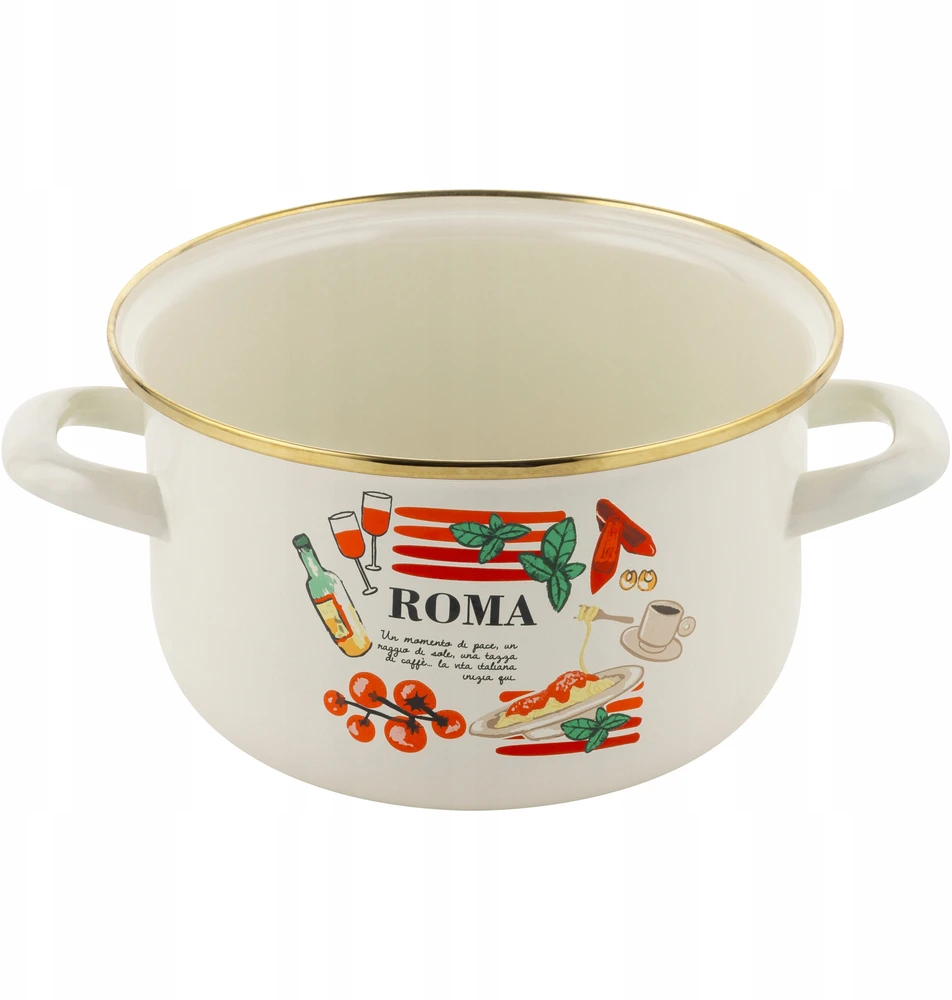 Emaliuotas puodas 2.7L 18cm ROMANO Emalia Pleszew indukcinės tradicinės dujos