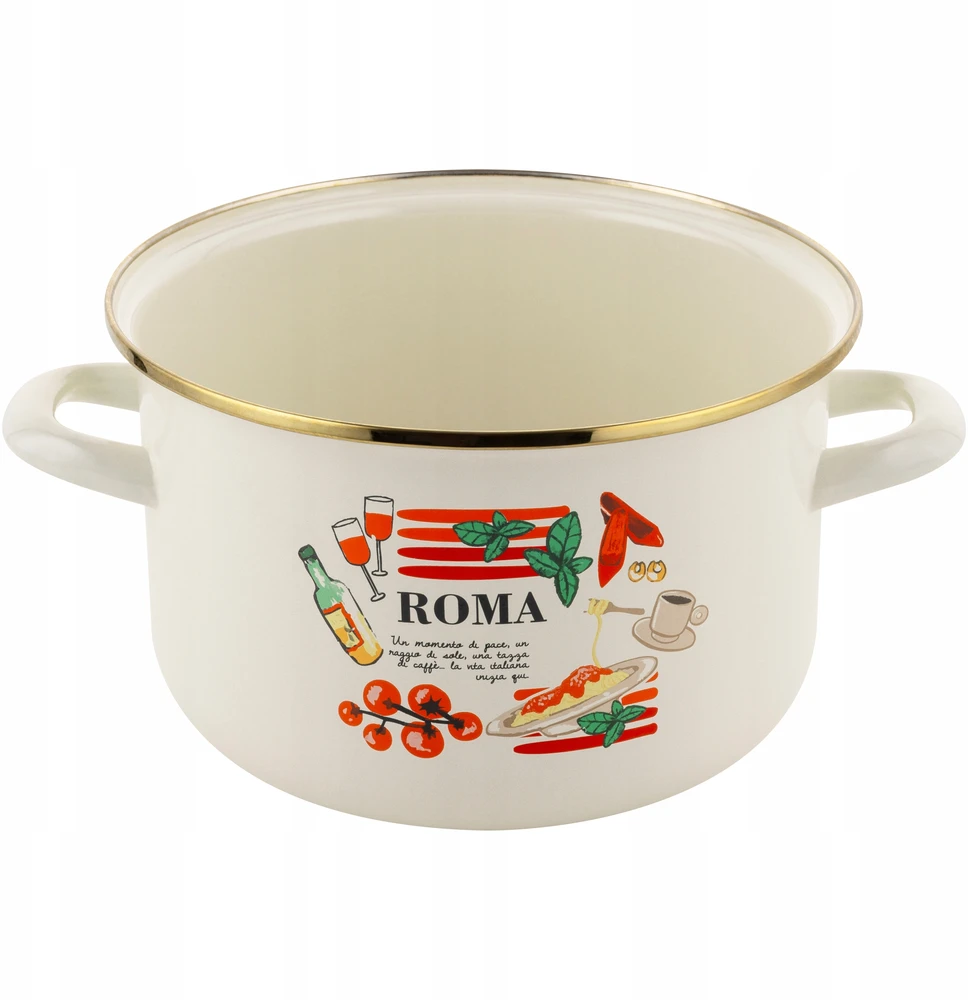 Emaliuotas puodas 4L 20cm ROMANO Emalia Pleszew Indukcinės Tradicinės Dujos