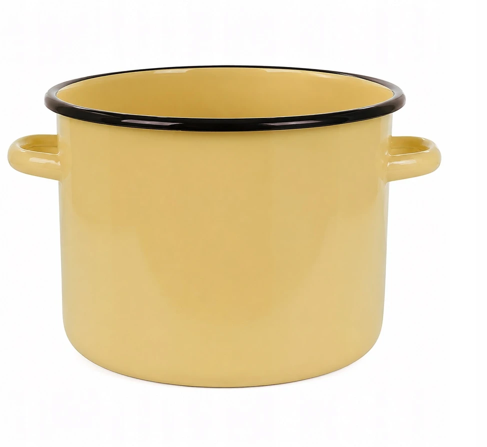 Emaliuotas puodas 5L 22cm Indukcinės dujos Dideli konservai Sriuba Igmar Kreminė