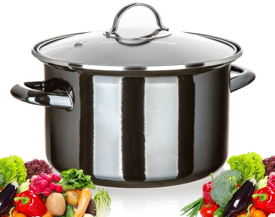 Emaliuotas puodas BANQUET METALIC Juodas 26cm, 6 L GAMINTI, didelis
