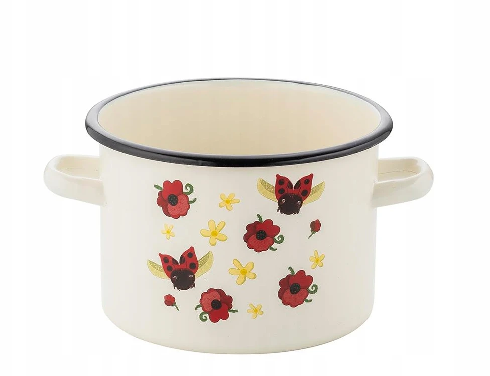 Emaliuotas puodas "biedronka" 20 cm, 4,5 l, Emalia Pleszew