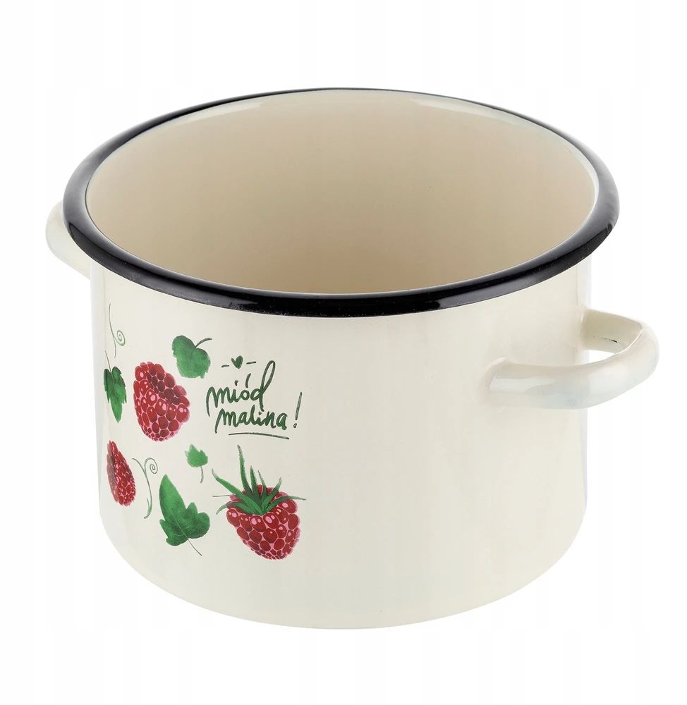 Emaliuotas puodas Emalia Pleszew Malina 18 cm 3,2L grietinėlės indukcinės dujos