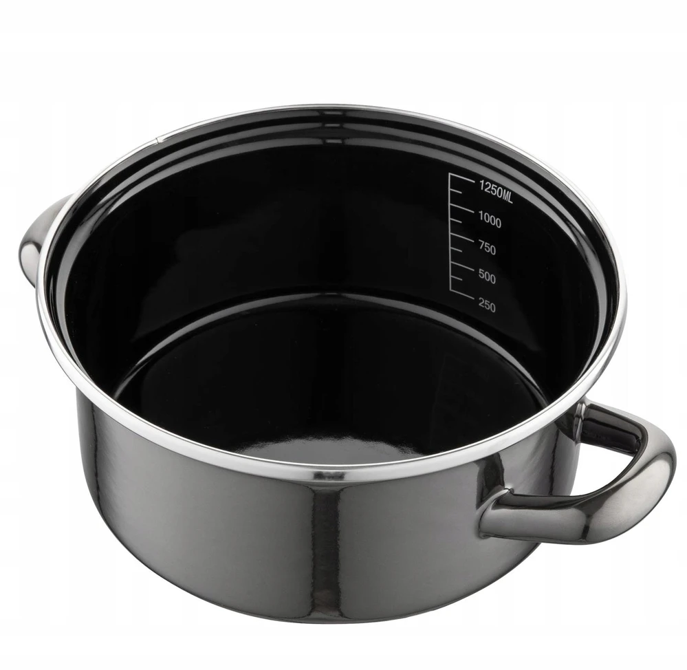 Emaliuotas puodas Emalia Pleszew Metalico 16 cm 1,4 l indukcinis grafitas