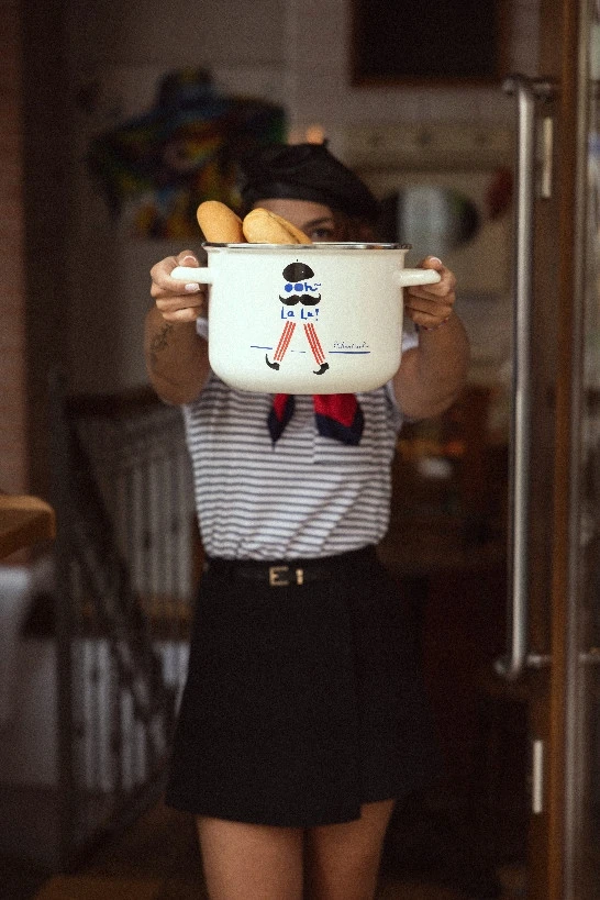 Emaliuotas puodas Emalia Pleszew Parisio 20 cm 4,2L baltas indukcijai