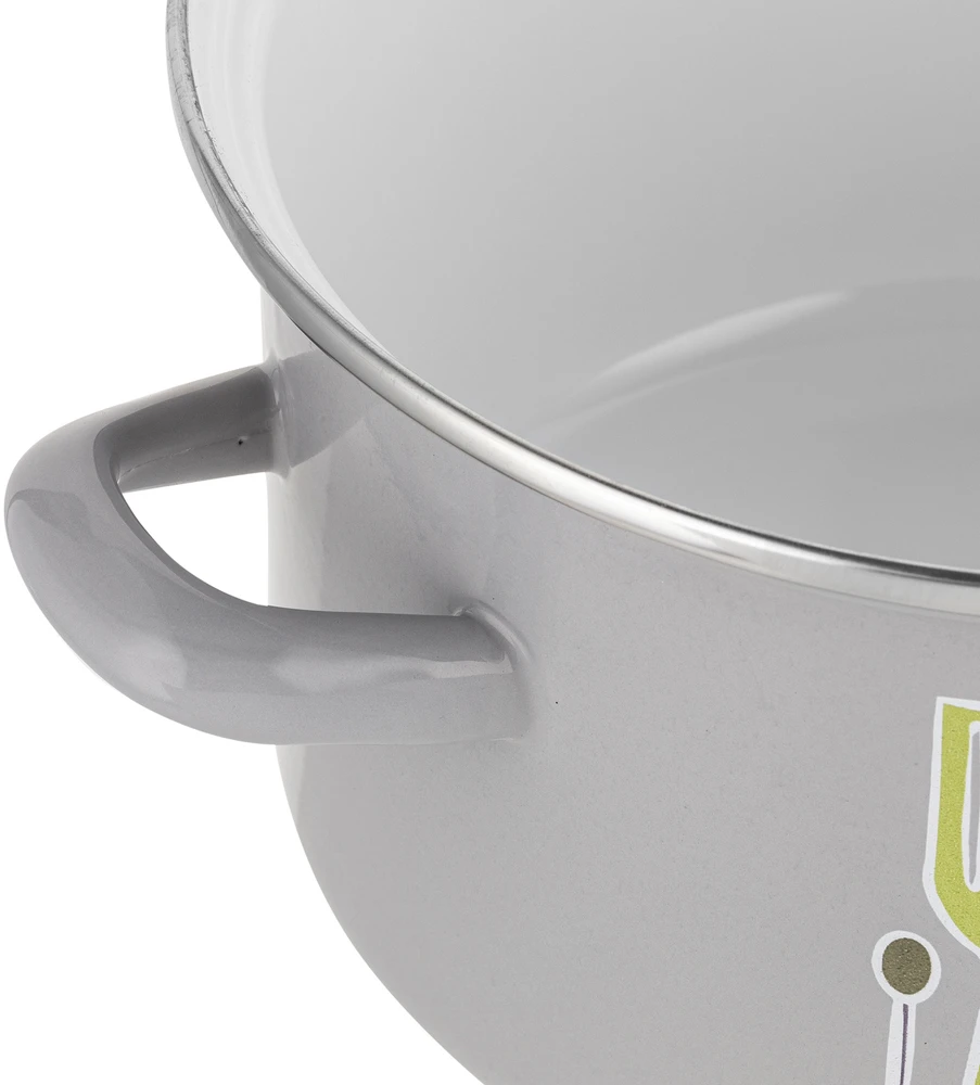 Emaliuotas puodas Emalia Pleszew Staffio 18 cm 2,6L su dangteliu, indukcinis