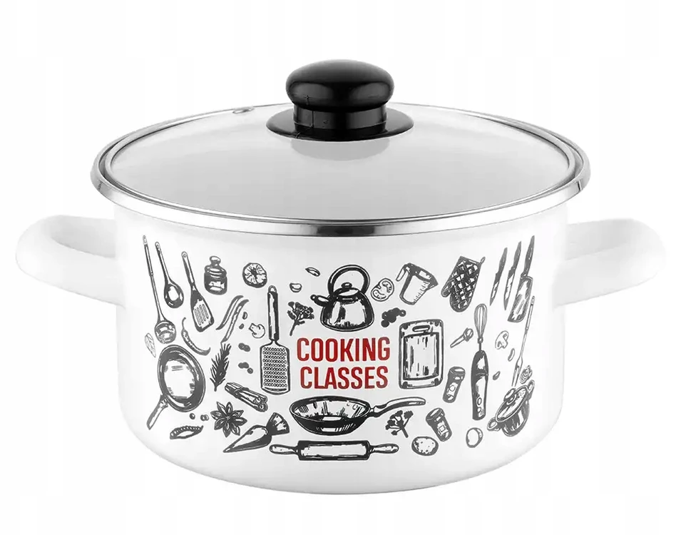 Emaliuotas puodas Kitchen Baltas Emalia Pleszew 18 cm, 3 L