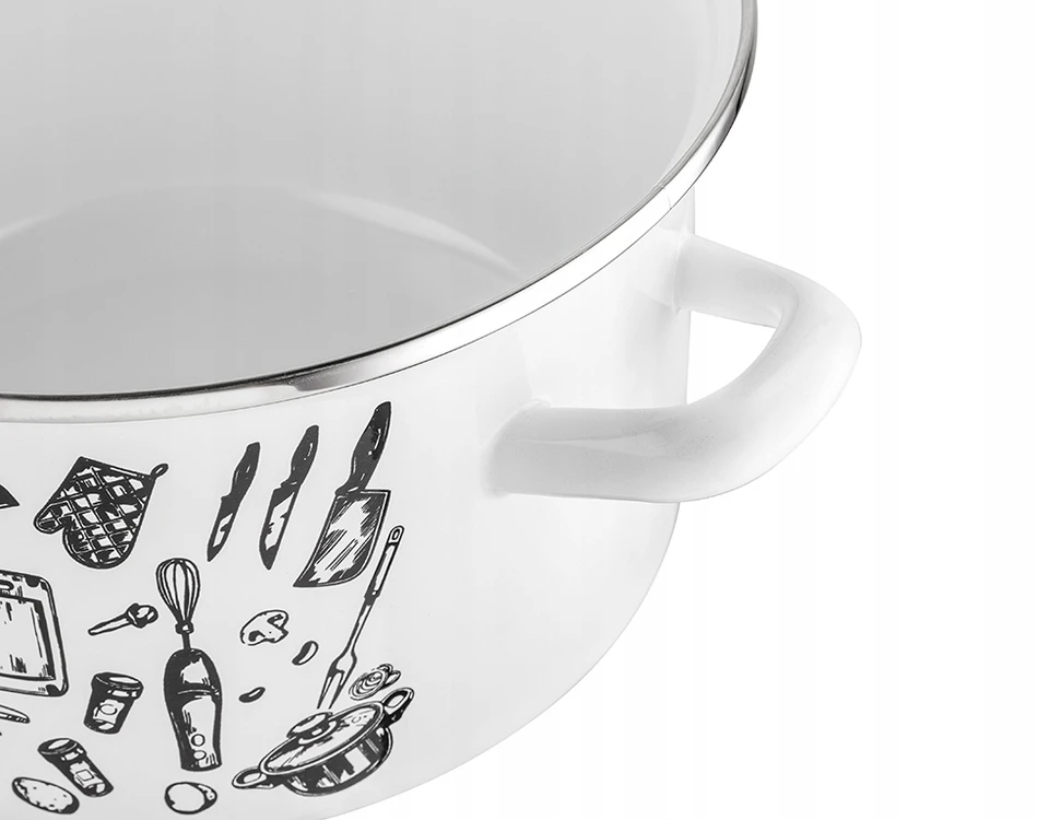 Emaliuotas puodas Kitchen Baltas Emalia Pleszew 5,3l