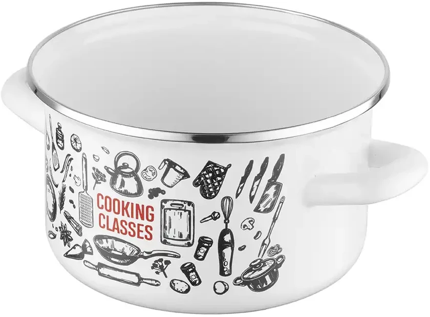 Emaliuotas puodas Kitchen Baltas Emalia Pleszew 18 cm, 3 L