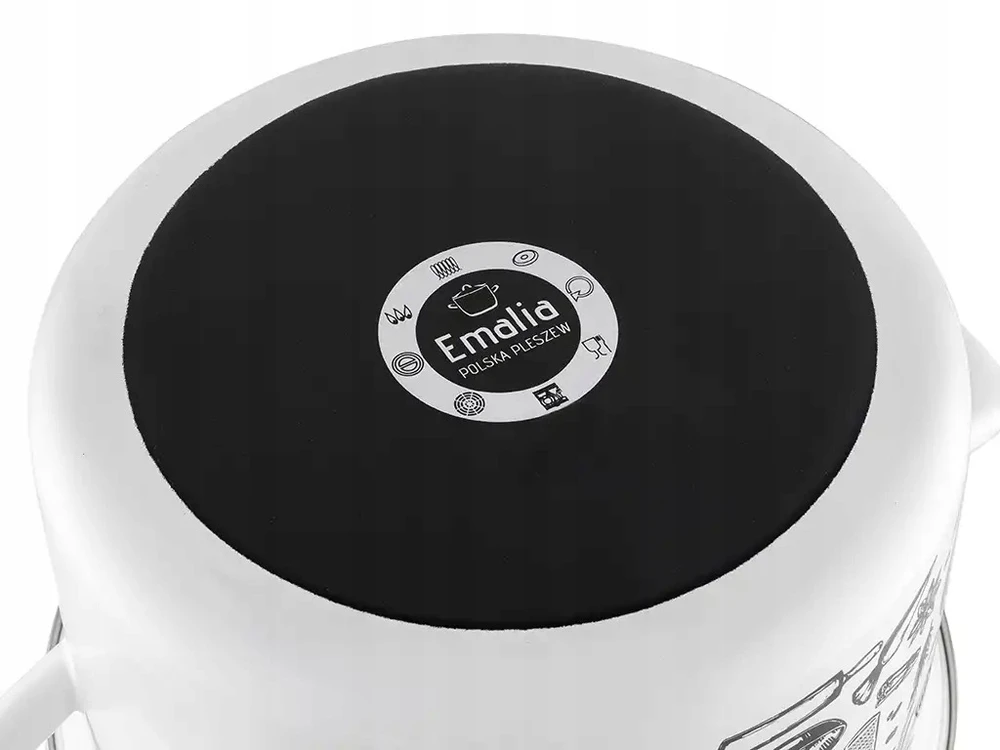 Emaliuotas puodas Kitchen Baltas Emalia Pleszew 18 cm, 3 L