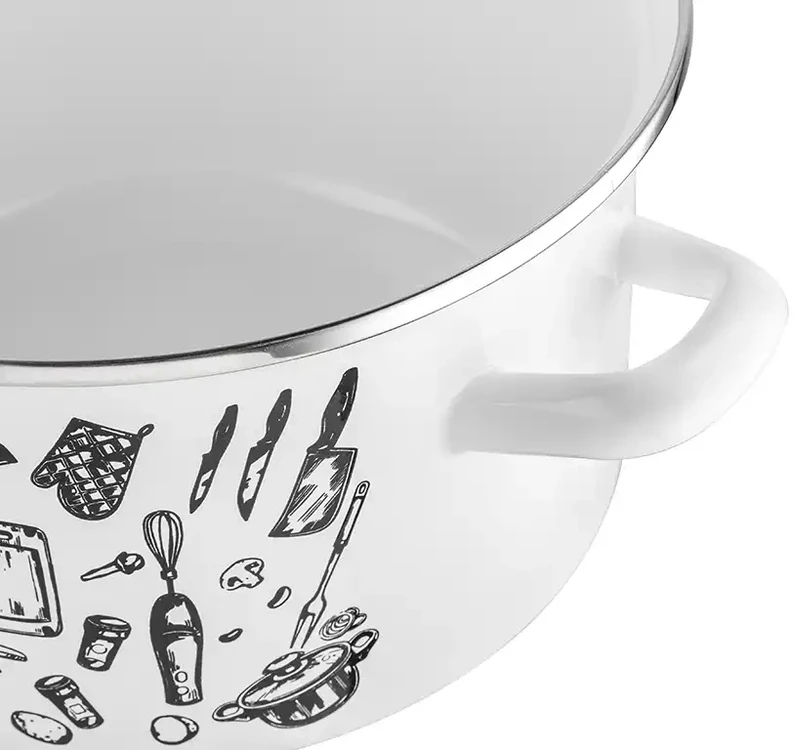 Emaliuotas puodas Kitchen Baltas Emalia Pleszew 18 cm, 3 L