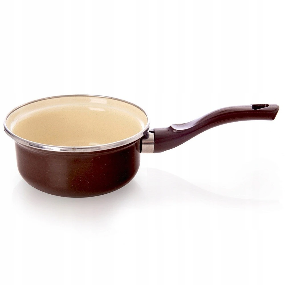 Emaliuotas puodas, puodas ilga rankena, tradicinis, 14 cm, 620 ml