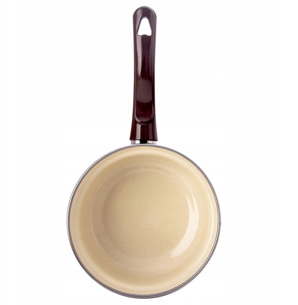 Emaliuotas puodas, puodas ilga rankena, tradicinis, 12 cm, 350 ml