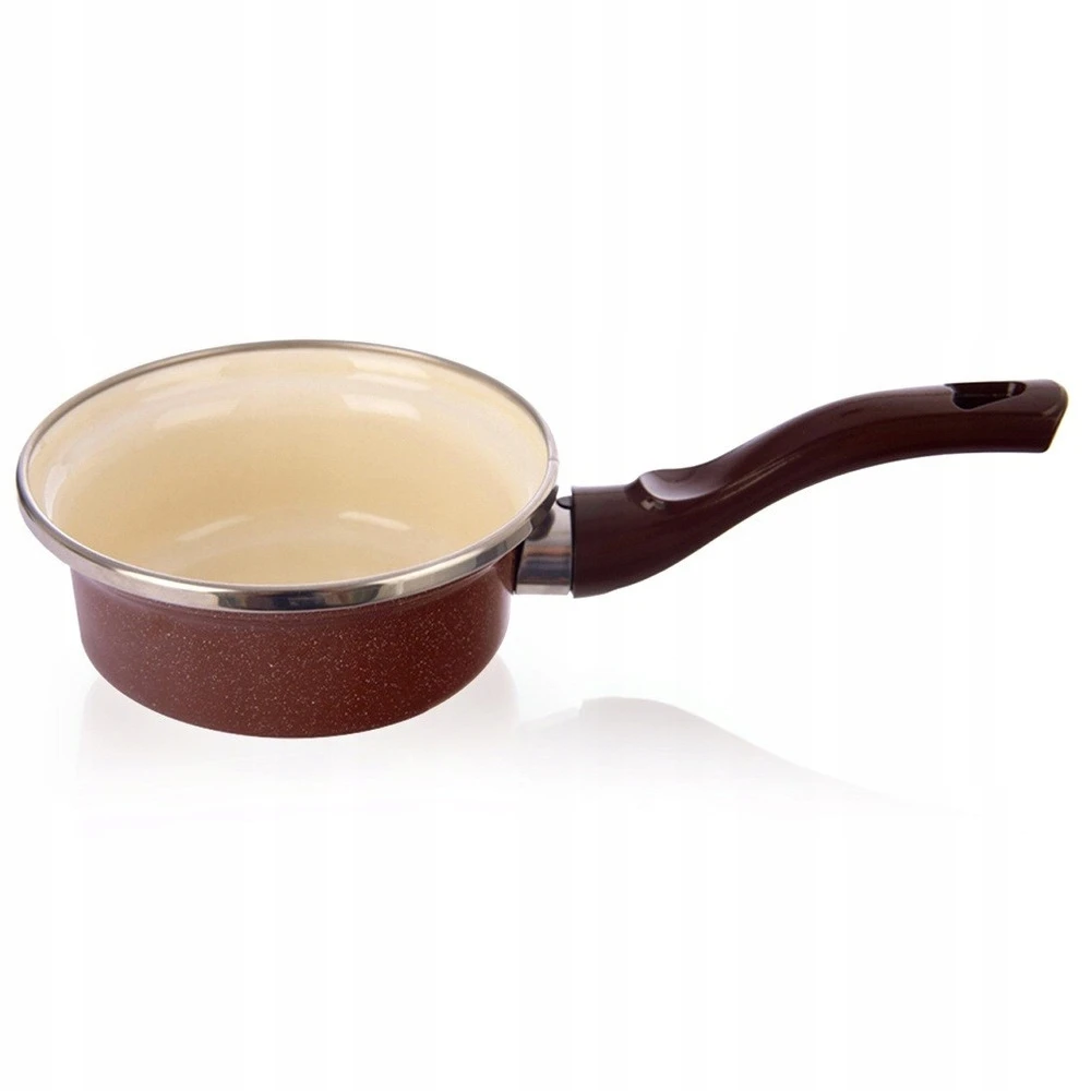 Emaliuotas puodas, puodas ilga rankena, tradicinis, 12 cm, 350 ml