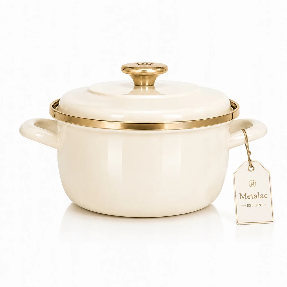 Emaliuotas puodas su dangteliu 24cm 5,4L Metalac Maximus Plus