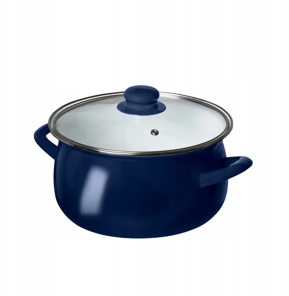 Emaliuotas puodas su dangteliu, Altom Design indukcinis puodas, tamsiai mėlynas, 1,3l