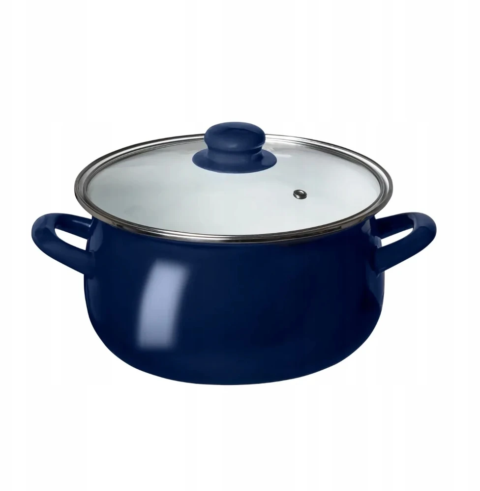 Emaliuotas puodas su dangteliu, Altom Design indukcinis puodas, tamsiai mėlynas, 1,3l