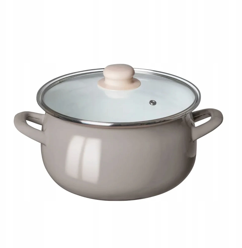 Emaliuotas puodas su dangteliu, dujų indukcija 20 cm Altom Design taupe 2,7 l