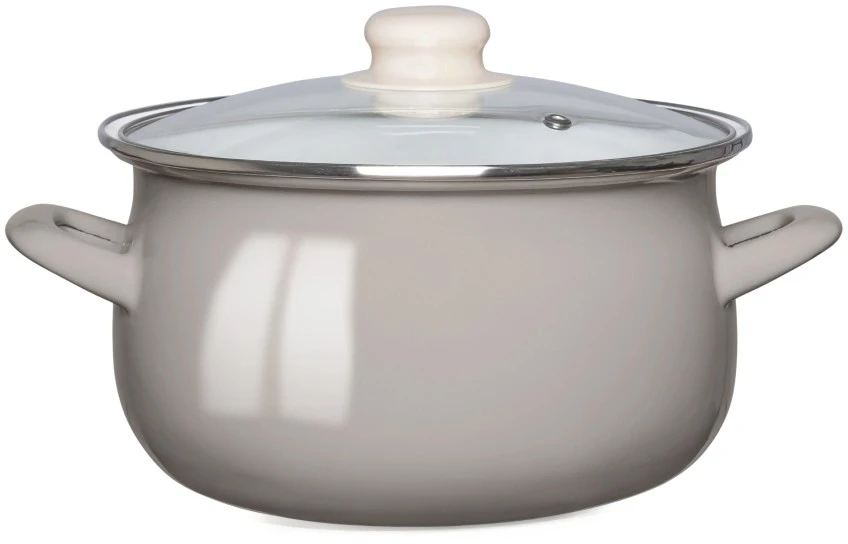 Emaliuotas puodas su dangteliu, dujų indukcija 20 cm Altom Design taupe 2,7 l