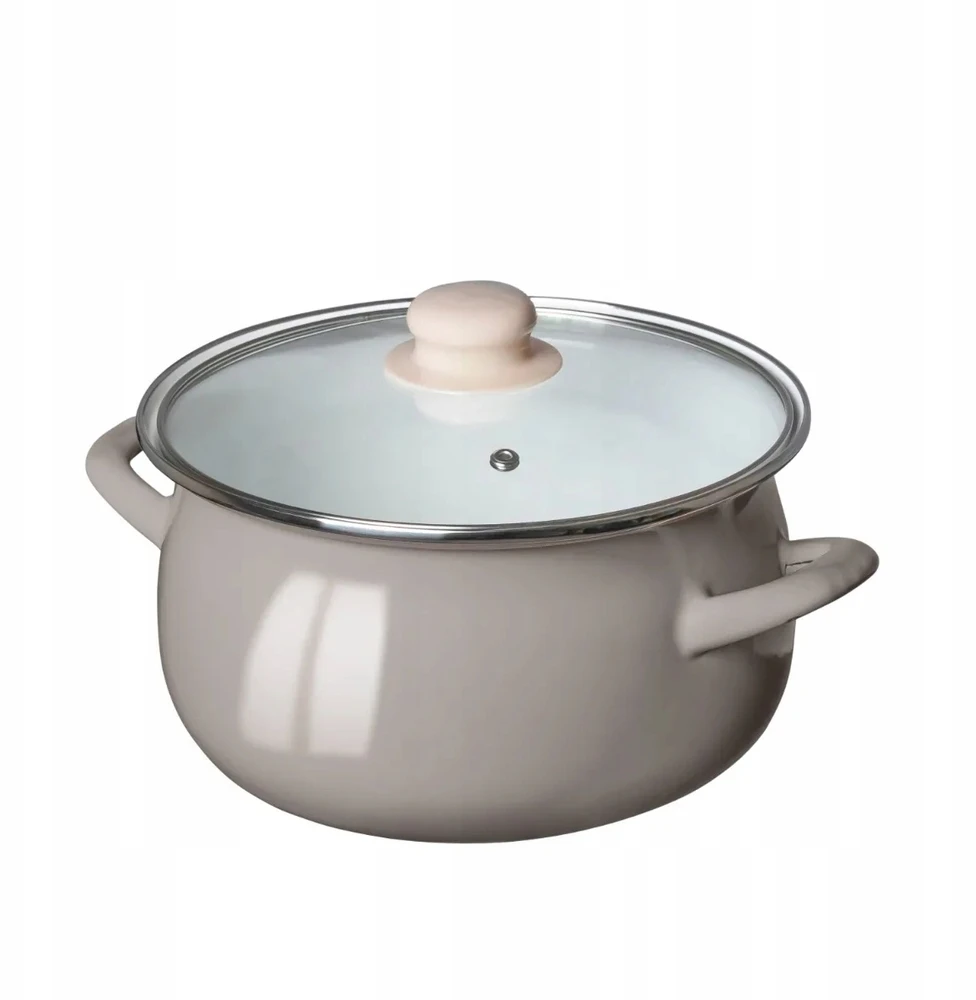 Emaliuotas puodas su dangteliu, dujų indukcija 20 cm Altom Design taupe 2,7 l