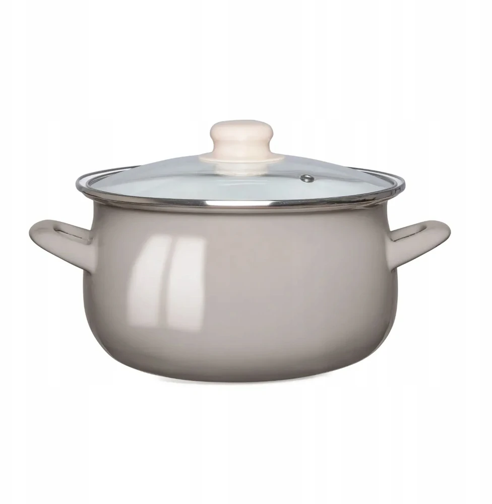 Emaliuotas puodas su dangteliu, dujų indukcija 20 cm Altom Design taupe 2,7 l